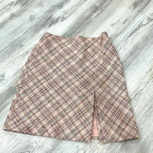 wool plaid mini skirt